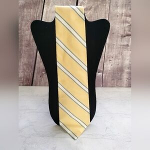 Ferrell Reed City of London Tie Necktie Silk Handsewn Repp Yellow Stripes GUC